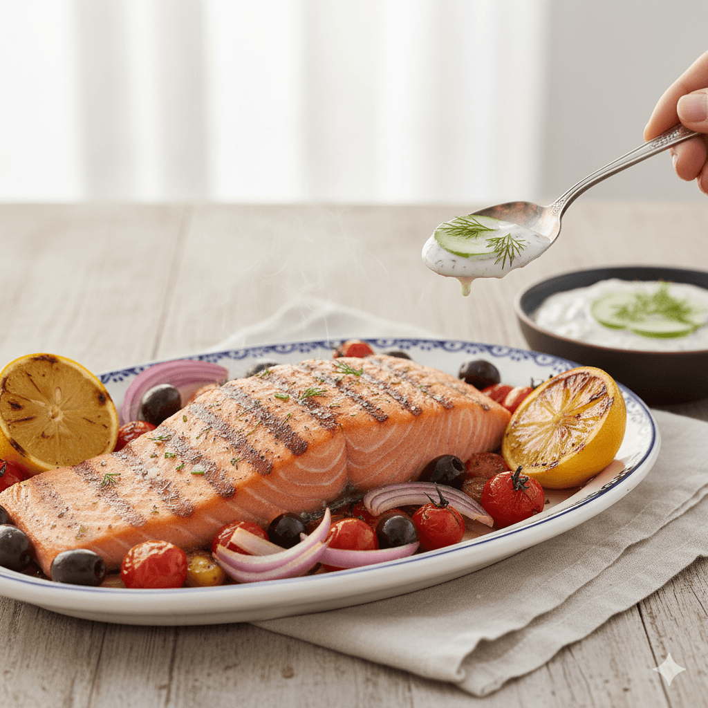 Grilled Mediterranean Salmon