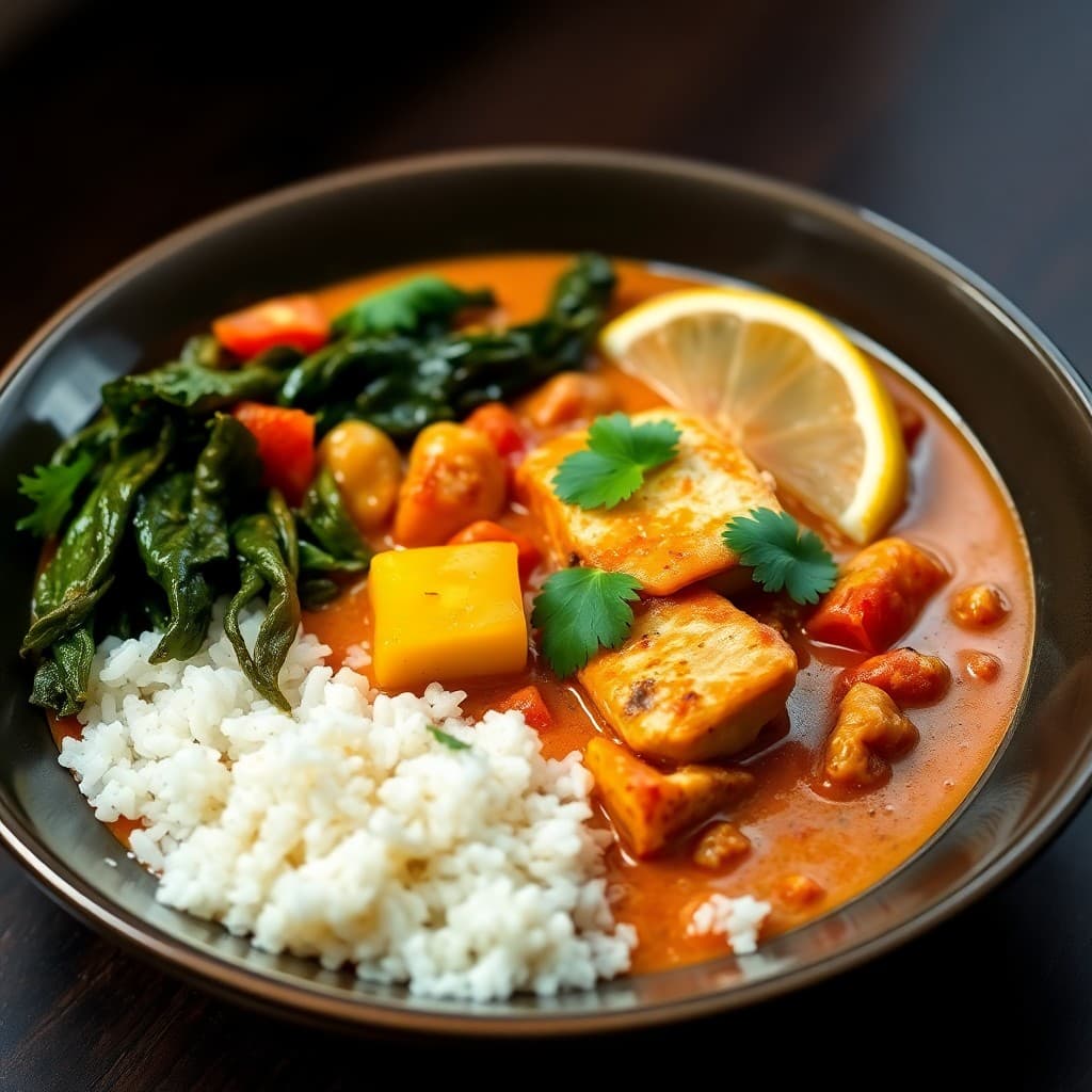 Brazilian Moqueca with DendĂȘ Oil and Lime-Cilantro Rice